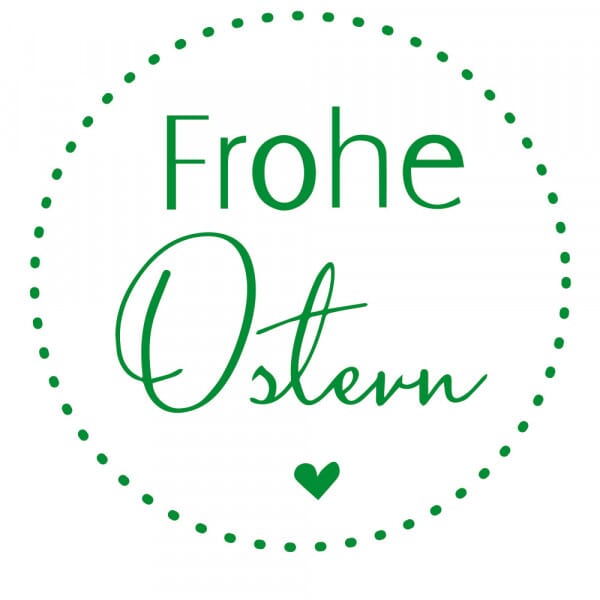 Ostern Holzstempel - Herz Frohe Ostern (Ø 40 mm)
