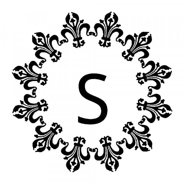 Tampon monogramme rond - Cercle de lys décoratif 