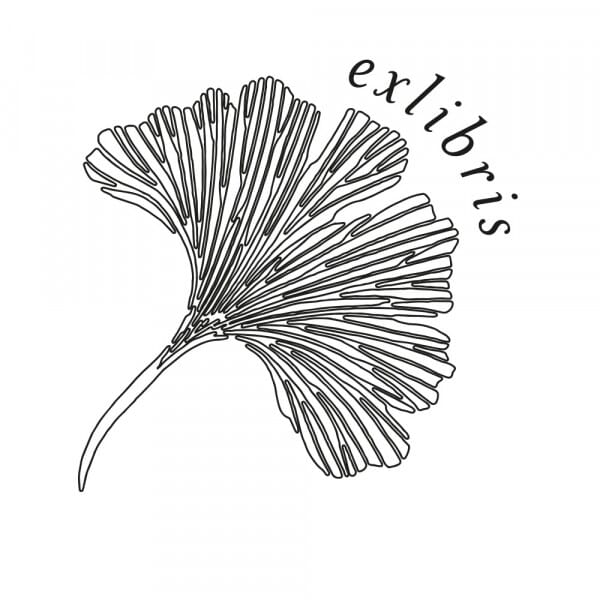 Exlibris Holzstempel - Ginkgo (50x50 mm)