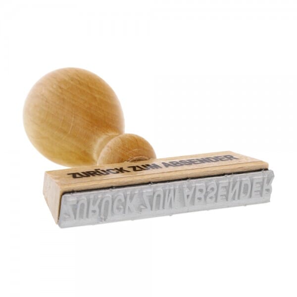 Holzstempel mit Standardtext 