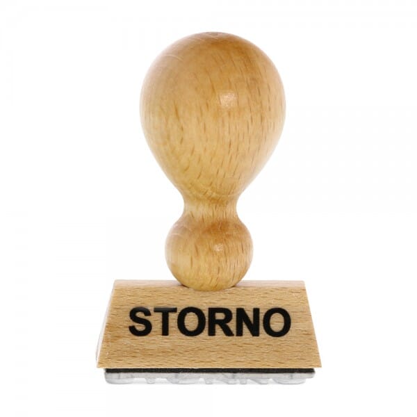 Holzstempel mit Standardtext &quot;STORNO&quot;
