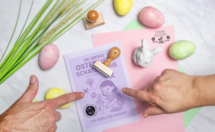 Stempelspuren zum Osterglück: Eine Nachbarschaft auf Schatzsuche 