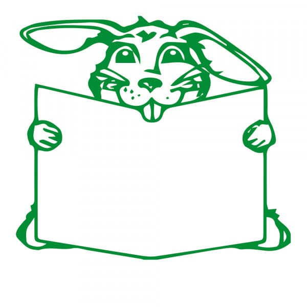Ostern Holzstempel - Hase mit Buch (50x50 mm)