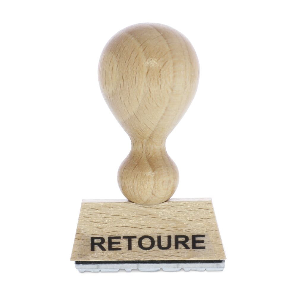 Holzstempel mit Standardtext 