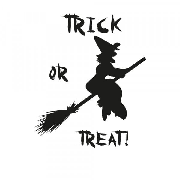 Halloween Holzstempel - Hexe Trick or Treat (40x30 mm)