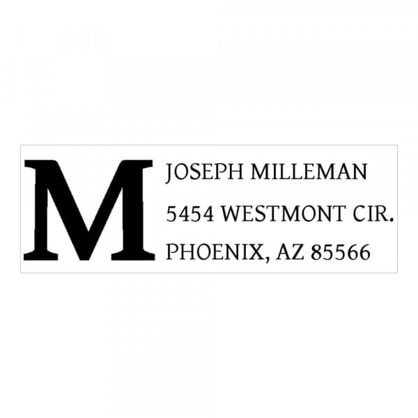Tampon monogramme rectangulaire - Lettre Capitale